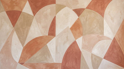 Mural Arcos Abstractos en Terracota (muestra plana)