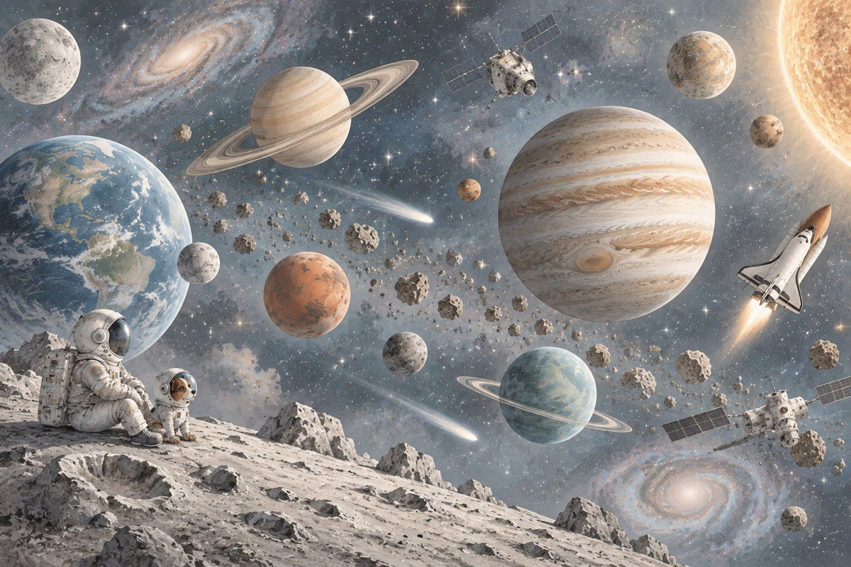 Mural Astronauta en la Luna (muestra plana)