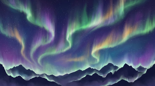 Mural Aurora Boreal (muestra plana)