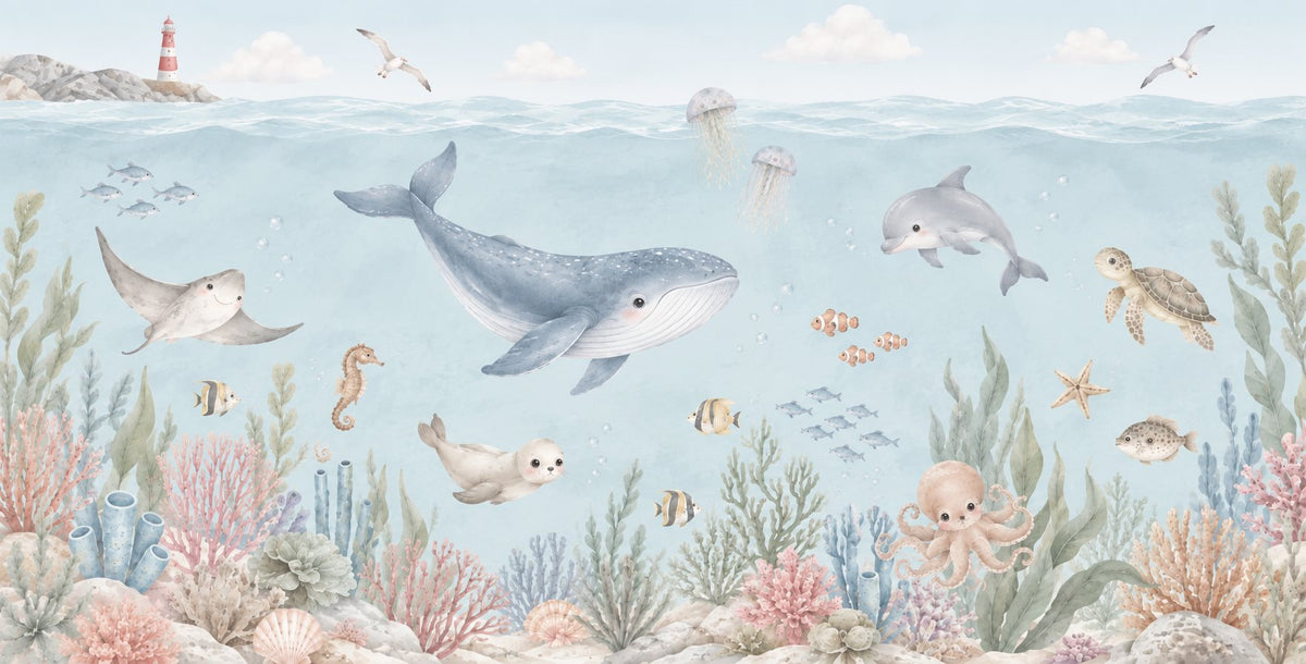 Mural Ballena y Arrecife (muestra plana)