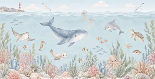Mural Ballena y Arrecife (muestra plana)