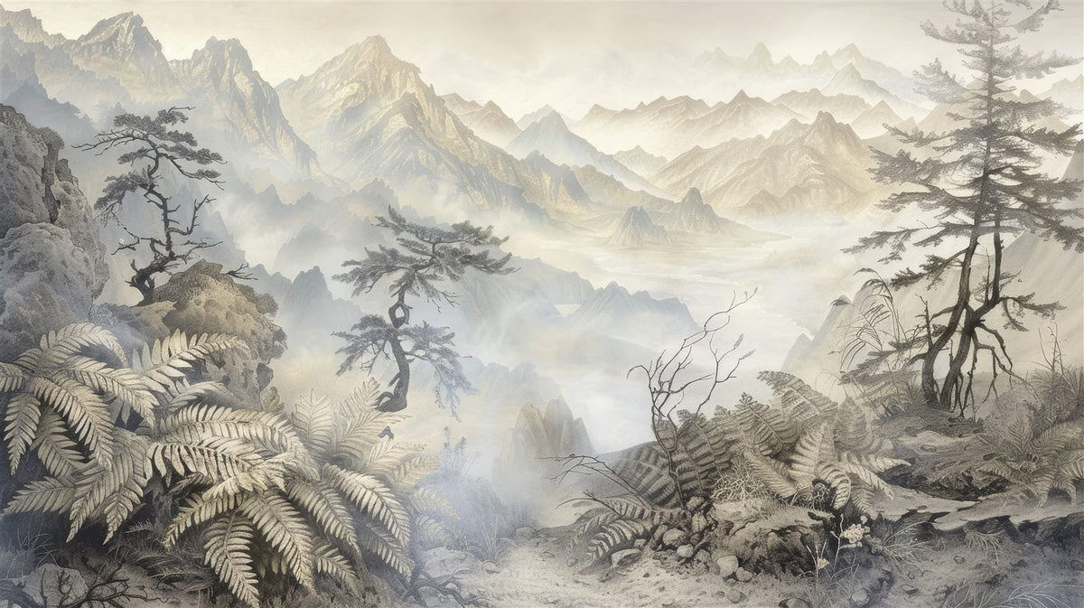 Mural Bosque de Pinos Ancestral (muestra plana)