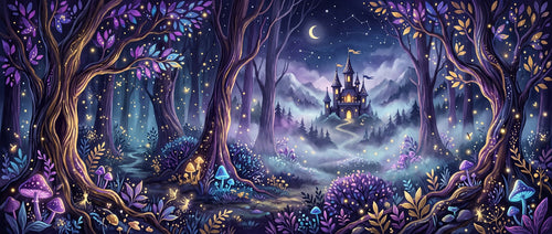 Mural Bosque Encantado (muestra plana)