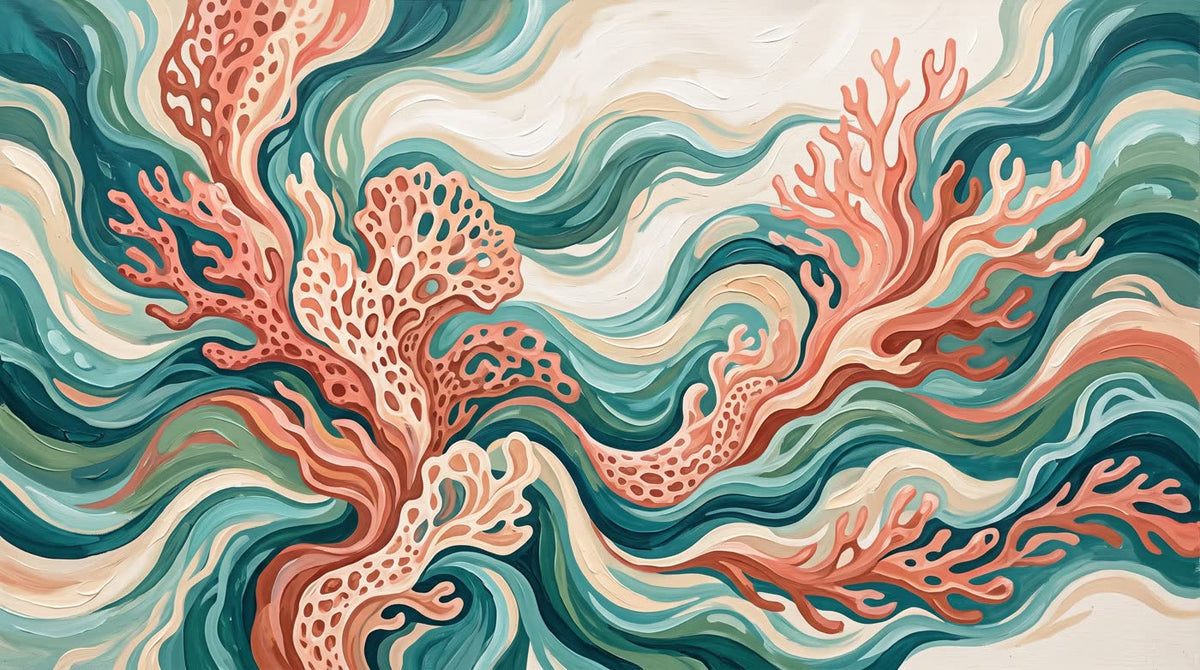 Mural Coral Marino Orgánico (muestra plana)