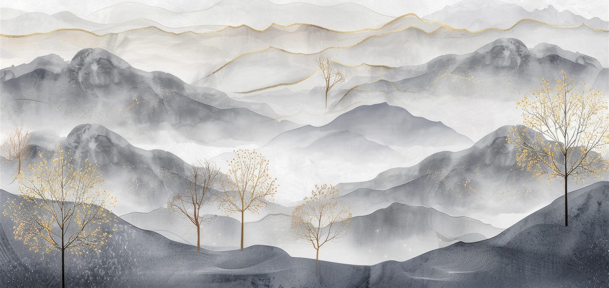 Mural Cordillera Dorada al Alba (muestra plana)