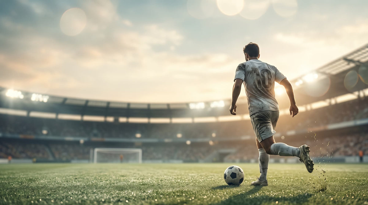 Mural Fútbol al Atardecer en el Estadio, Verde Salvia (diseño completo)