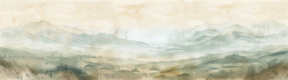 Mural Horizonte de Montañas Lejanas (muestra plana)