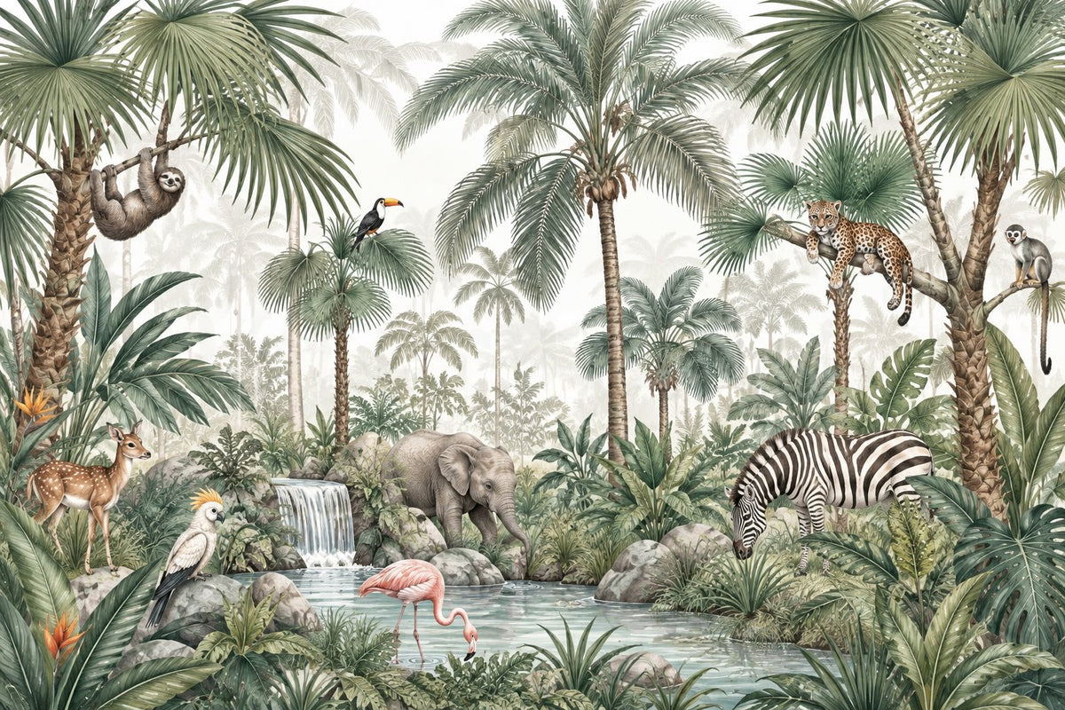 Mural Jungla Tropical (muestra plana)