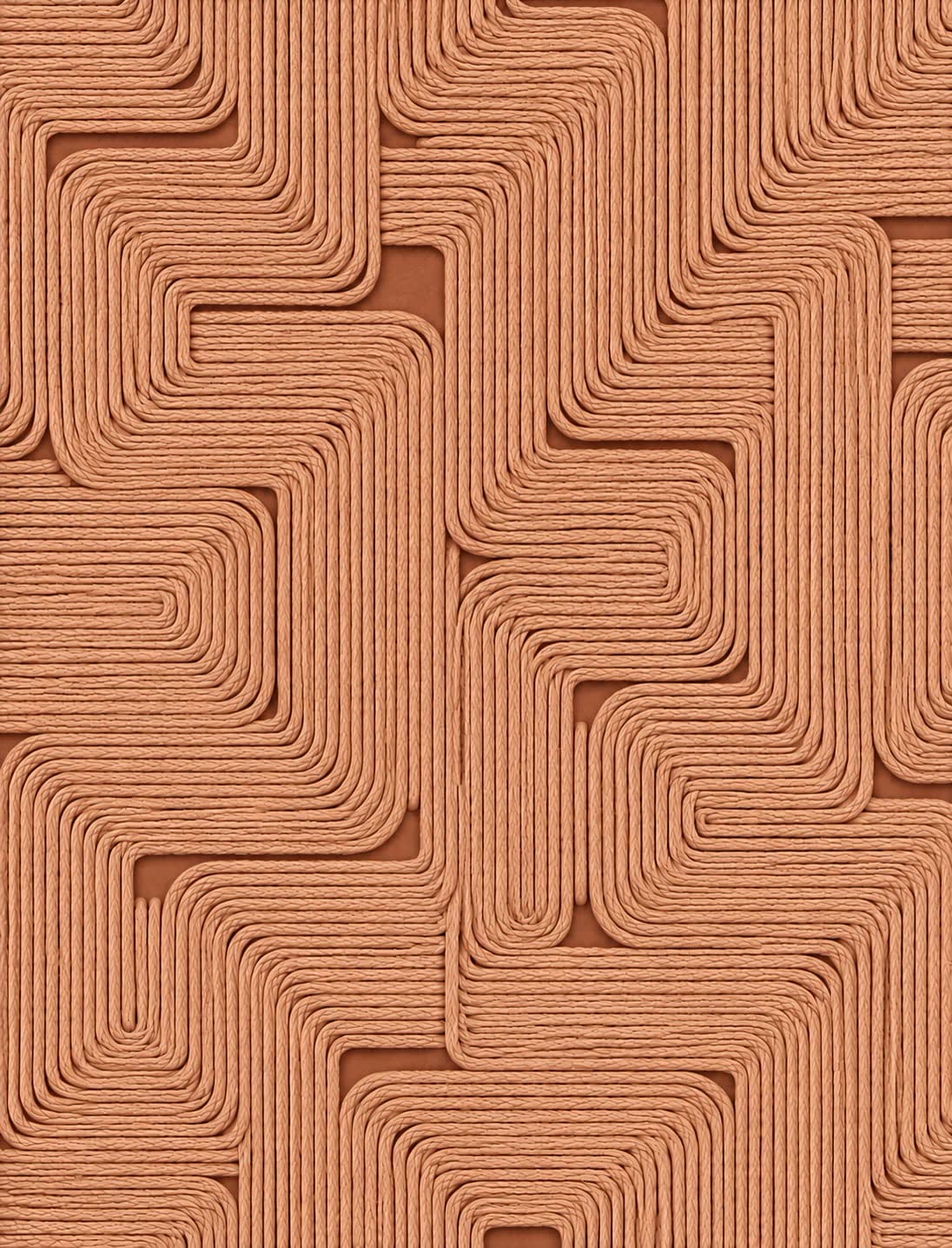 Mural Laberinto en Relieve Terracota (muestra plana)
