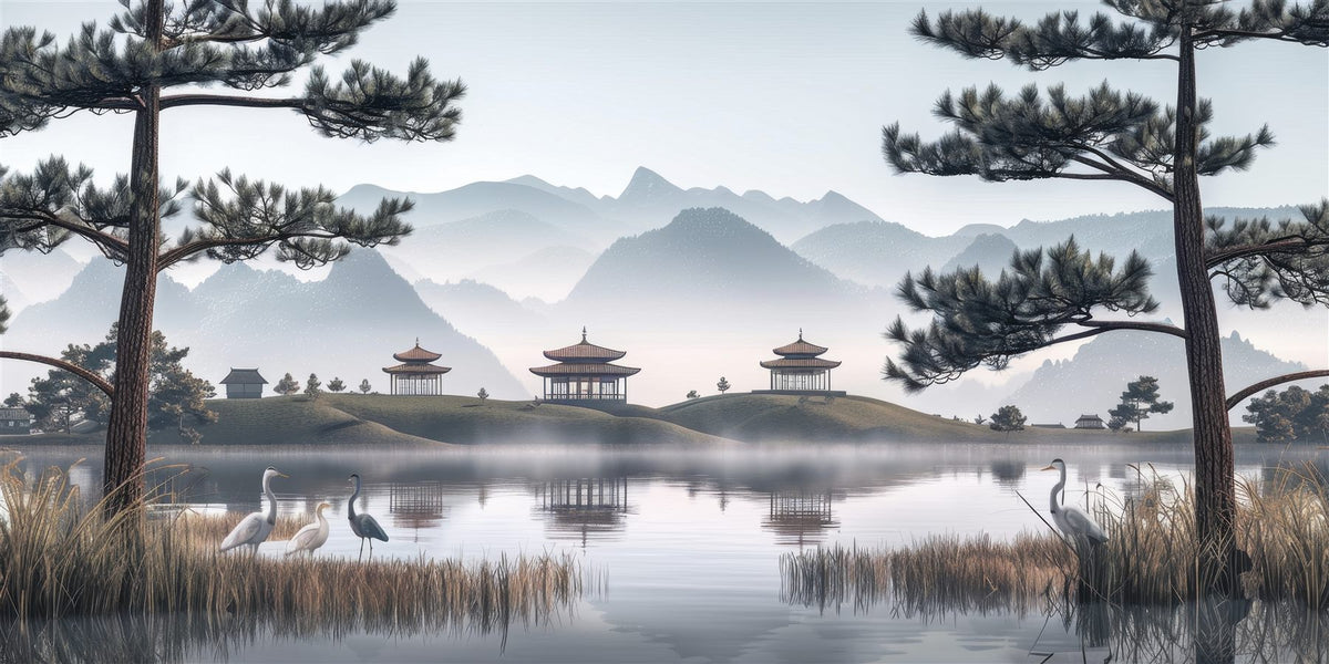 Mural Lago de las Grullas (muestra plana)