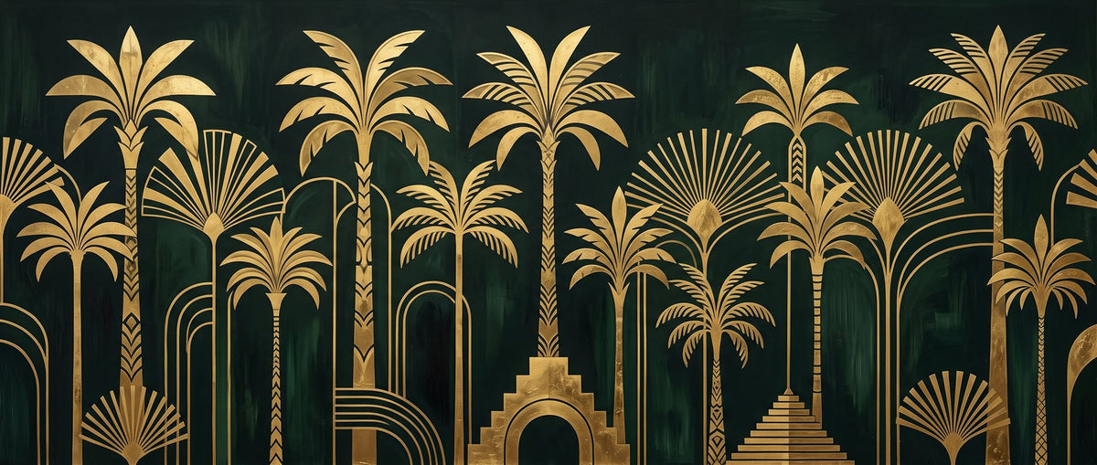 Mural Palmeras Neo Déco (muestra plana)