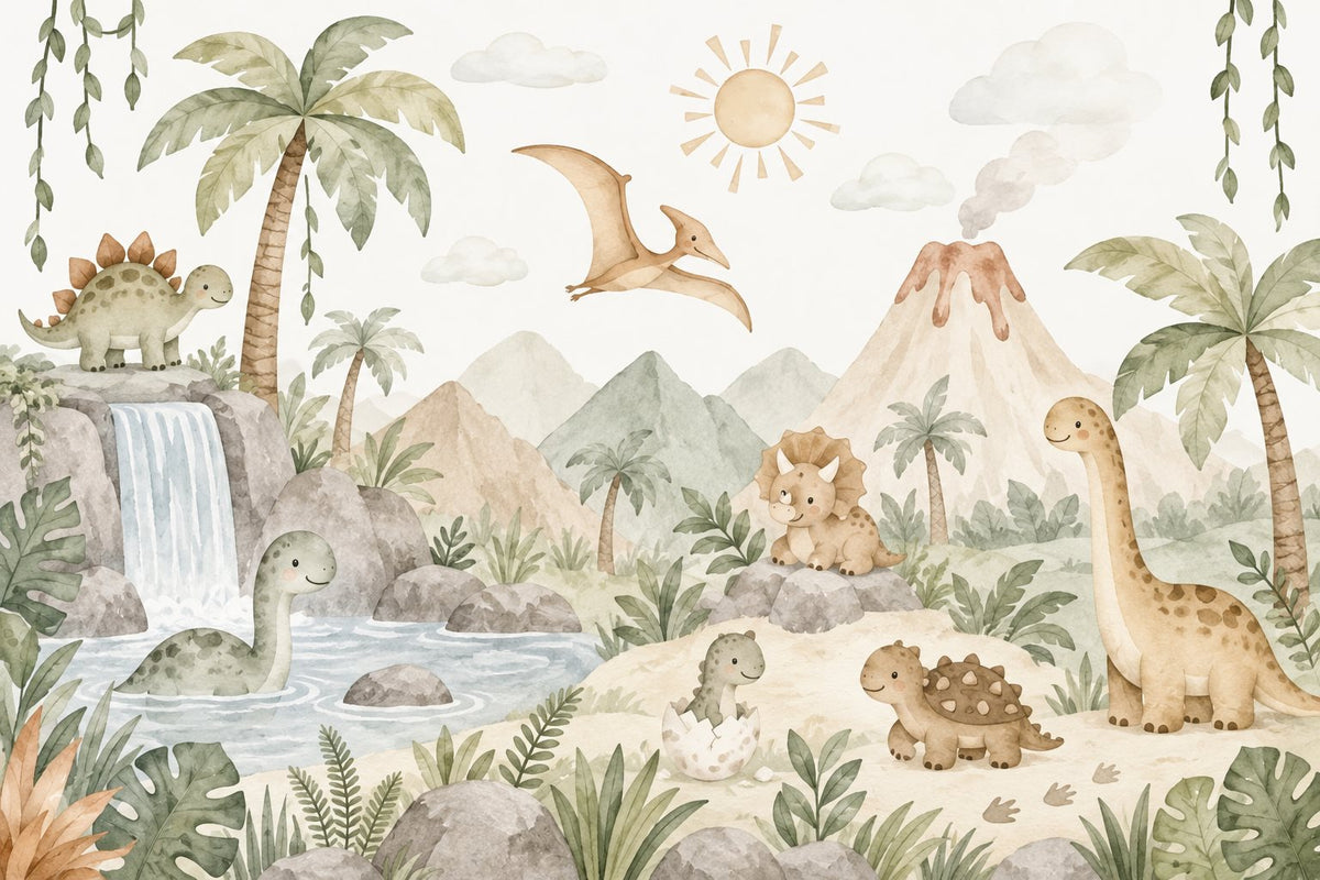 Mural Valle de los Dinosaurios (muestra plana)