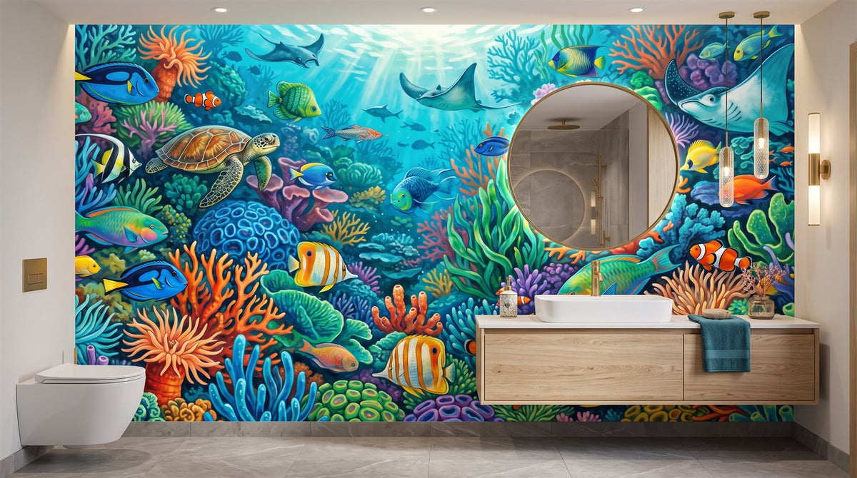 Mural Arrecife de Coral Vibrante instalado