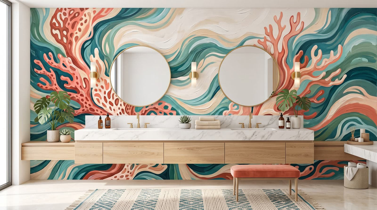 Mural Coral Marino Orgánico instalado