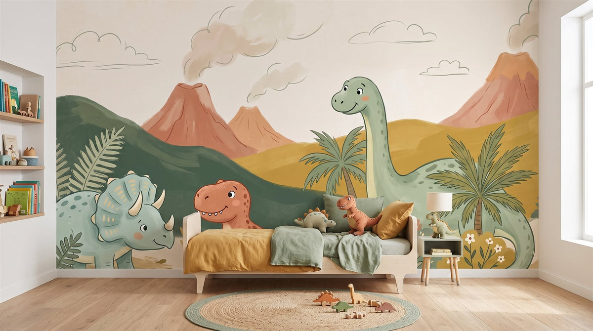 Mural Dinosaurios Amigables instalado