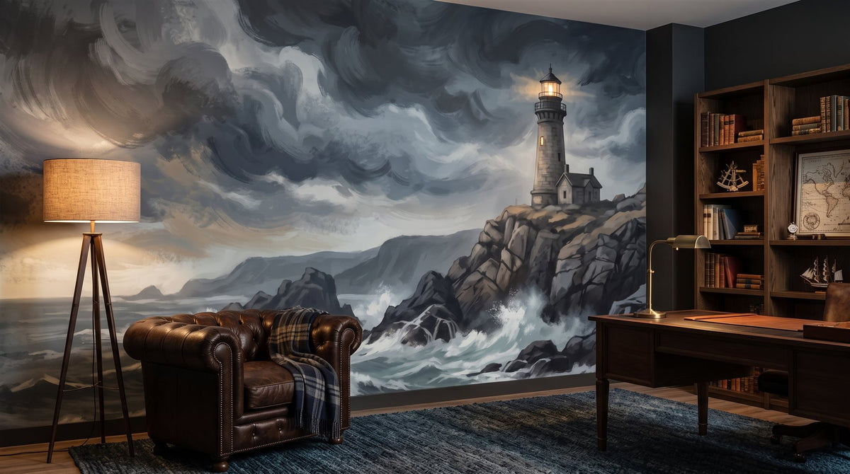 Mural Faro en la Tormenta instalado