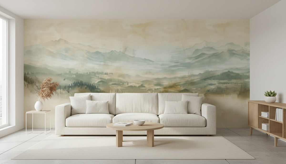 Mural Horizonte de Montañas Lejanas instalado