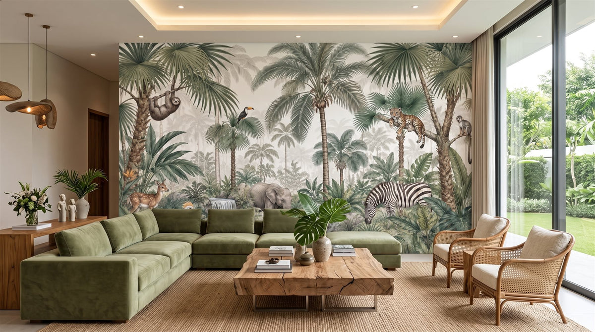Mural Jungla Tropical instalado