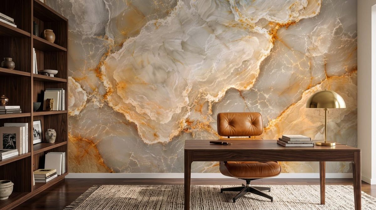 Mural Mármol Beige Veteado instalado