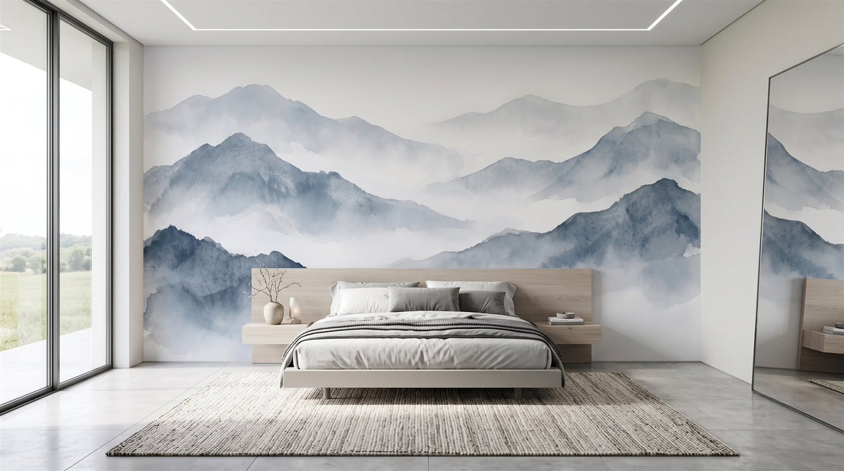 Mural Montañas en Tinta instalado
