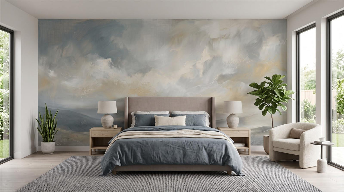Mural Nubes sobre Colinas en Óleo instalado