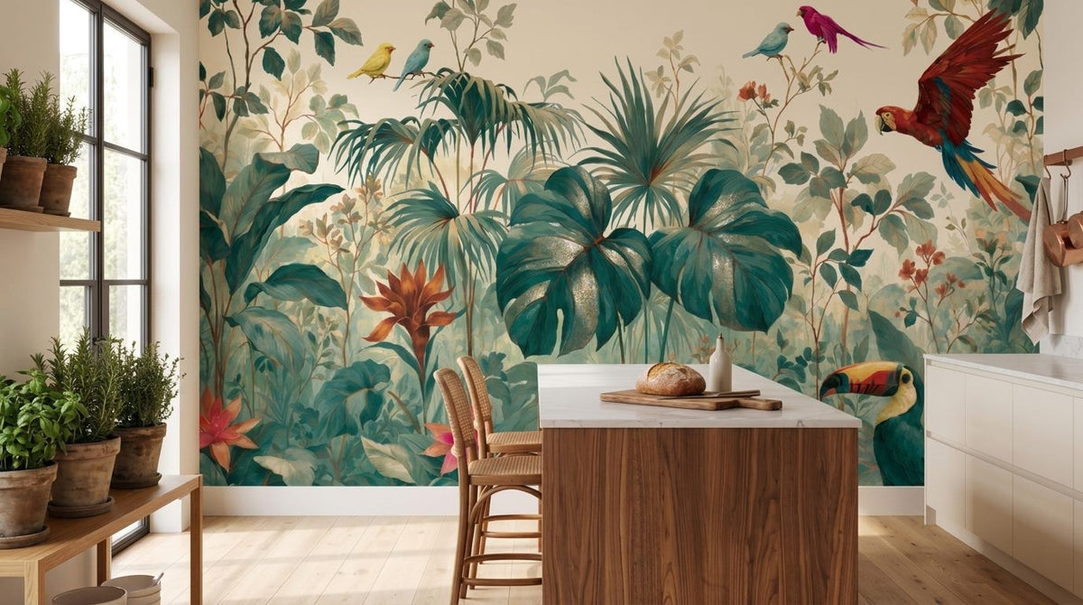Mural Paraíso de Aves Exóticas II instalado