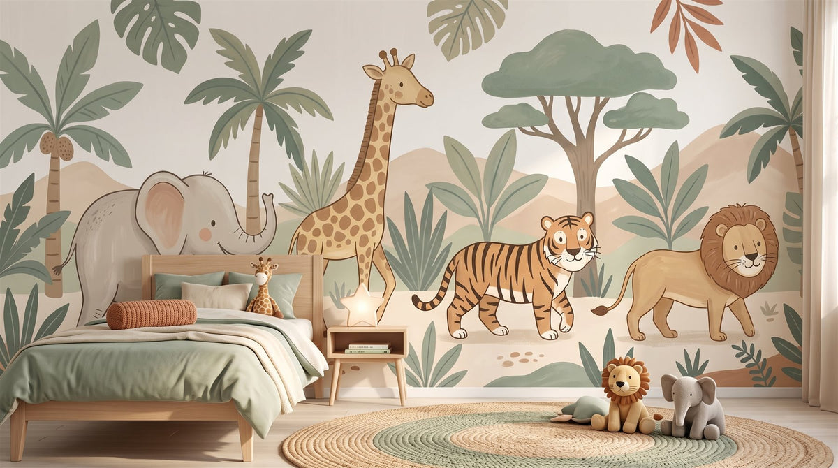 Mural Safari en Verde Salvia instalado