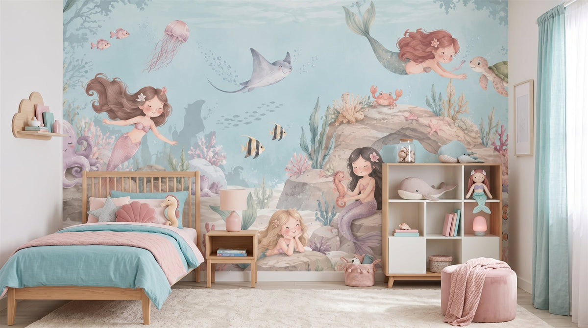 Mural Sirenas del Océano instalado