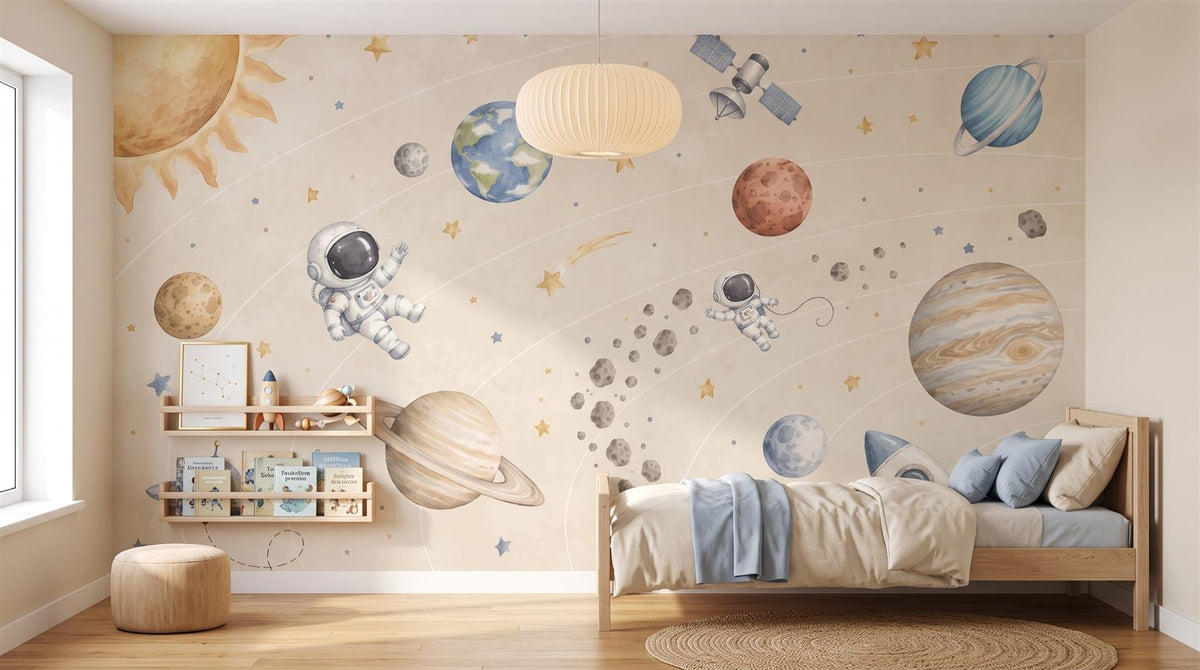 Mural Sistema Solar con Astronauta instalado